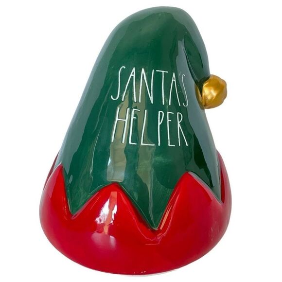 New Rae Dunn Santa's Helper Ceramic Elf Hat Christmas Decor 9” - Picture 1 of 2